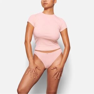 SKIMS Pink Short Sleeve Tee